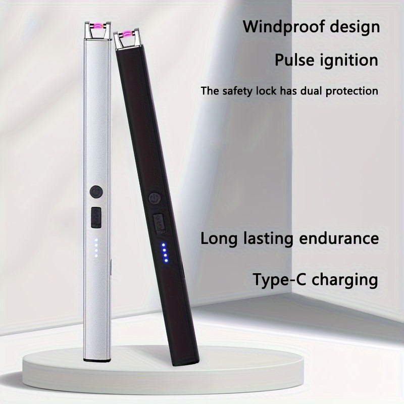Electric Lighter, Electric Candle Lighter, Pulse Lighter, Windproof & Flameless Charging Lighter, Candle BBQ Camping, Home Gadgets