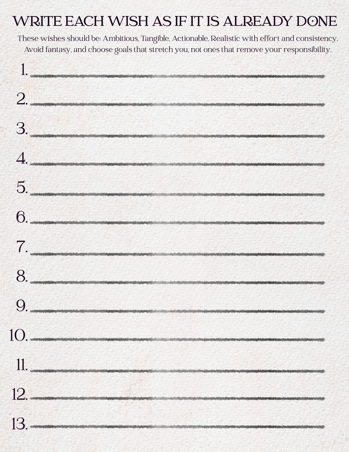 The 13 Wishes Alignment Practice AVAILABLE FOR A LIMITED TIME