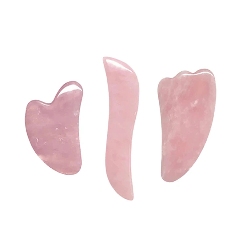 100% Natural Rose Quartz Jade Roller & Gua Sha Anti Aging Tools
