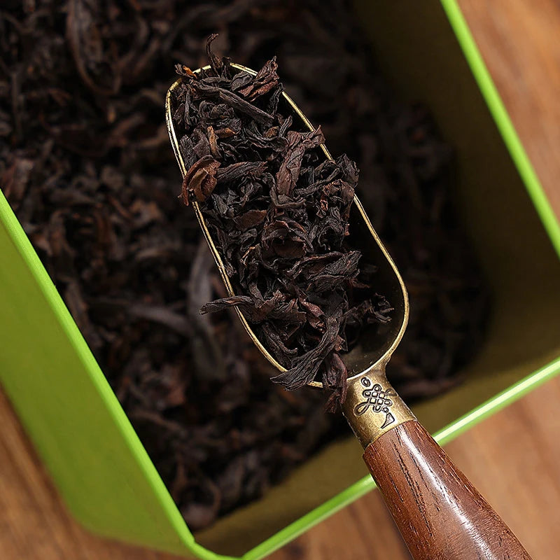 Vintage Ebony Tea Spoon and Tea Shovel Set Metal/Solid Wood Handle Retro Creative Tea Shovel