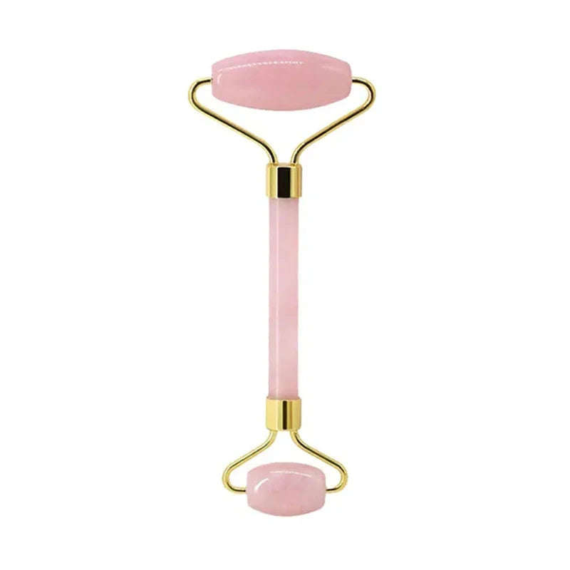100% Natural Rose Quartz Jade Roller & Gua Sha Anti Aging Tools
