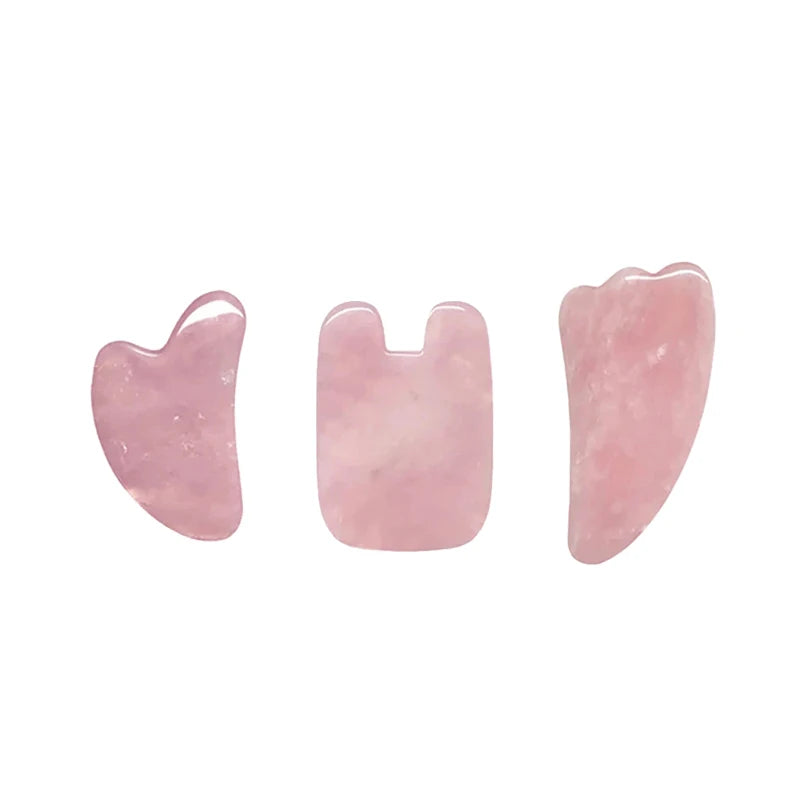 100% Natural Rose Quartz Jade Roller & Gua Sha Anti Aging Tools