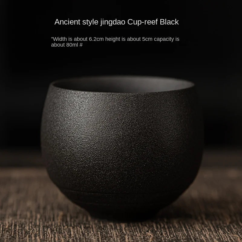 Japanese Style Tea Mugs, Handmade Stoneware Tea Cup, Kung Fu Tea Set, Small Single Cup, Ancient Style