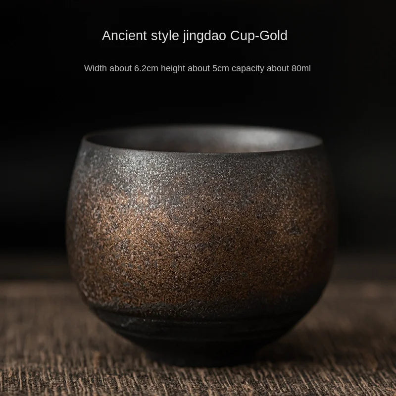 Japanese Style Tea Mugs, Handmade Stoneware Tea Cup, Kung Fu Tea Set, Small Single Cup, Ancient Style