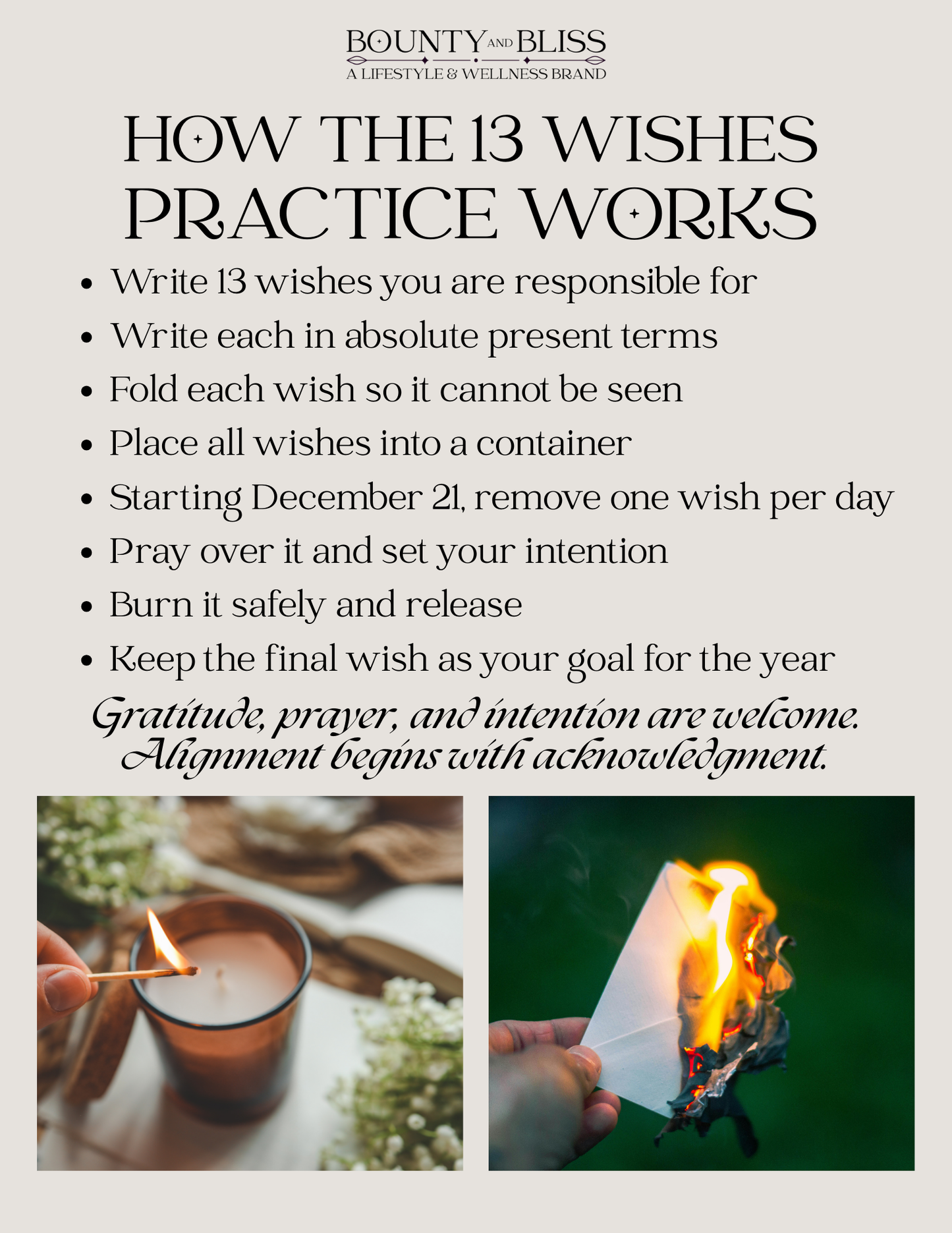 The 13 Wishes Alignment Practice AVAILABLE FOR A LIMITED TIME