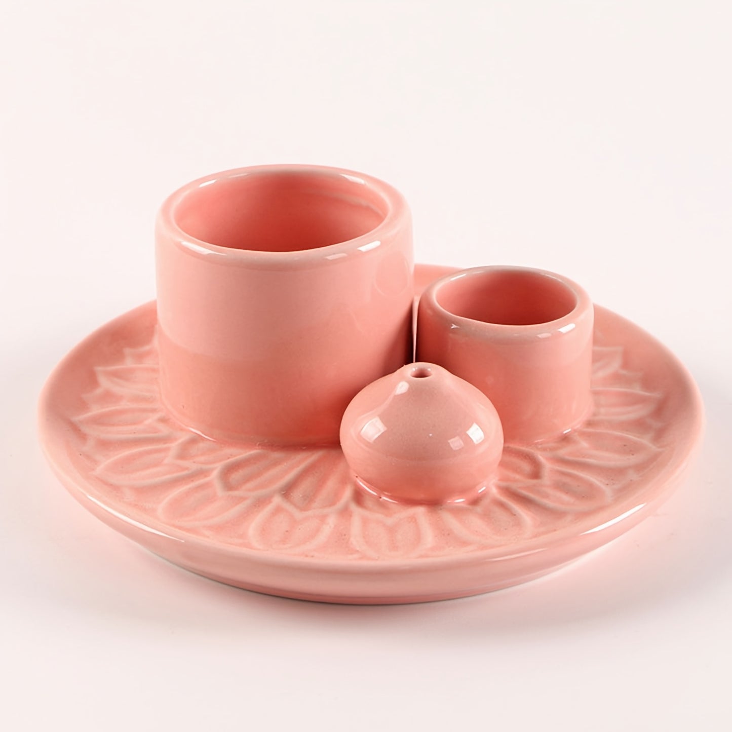 4-in-1 Ceramic Incense Burner Holder – Palo Santo & Sage Smudge Stand with Stick & Candle Holder