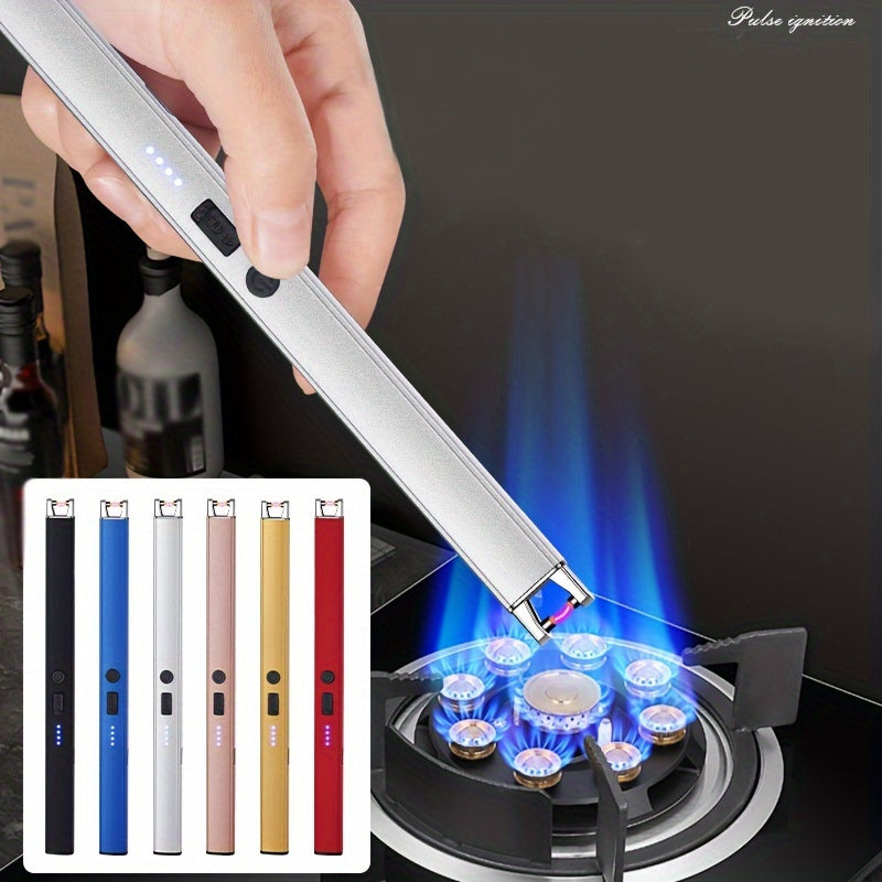 Electric Lighter, Electric Candle Lighter, Pulse Lighter, Windproof & Flameless Charging Lighter, Candle BBQ Camping, Home Gadgets