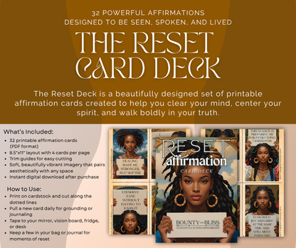 The Reset Deck: Printable Affirmation Cards for Clarity, Grounding & Growth