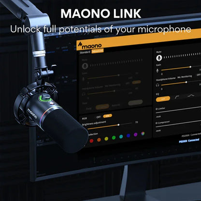 Maono PD200X Studio Audio Interface Sound Card XLR/USB Dynamic Microphones Podcast Equipment Bundles Studio Sound Cards