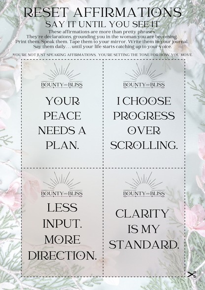 January Clarity Reset 7-Day (Printable PDF) Reset Kit for Focus & Peace