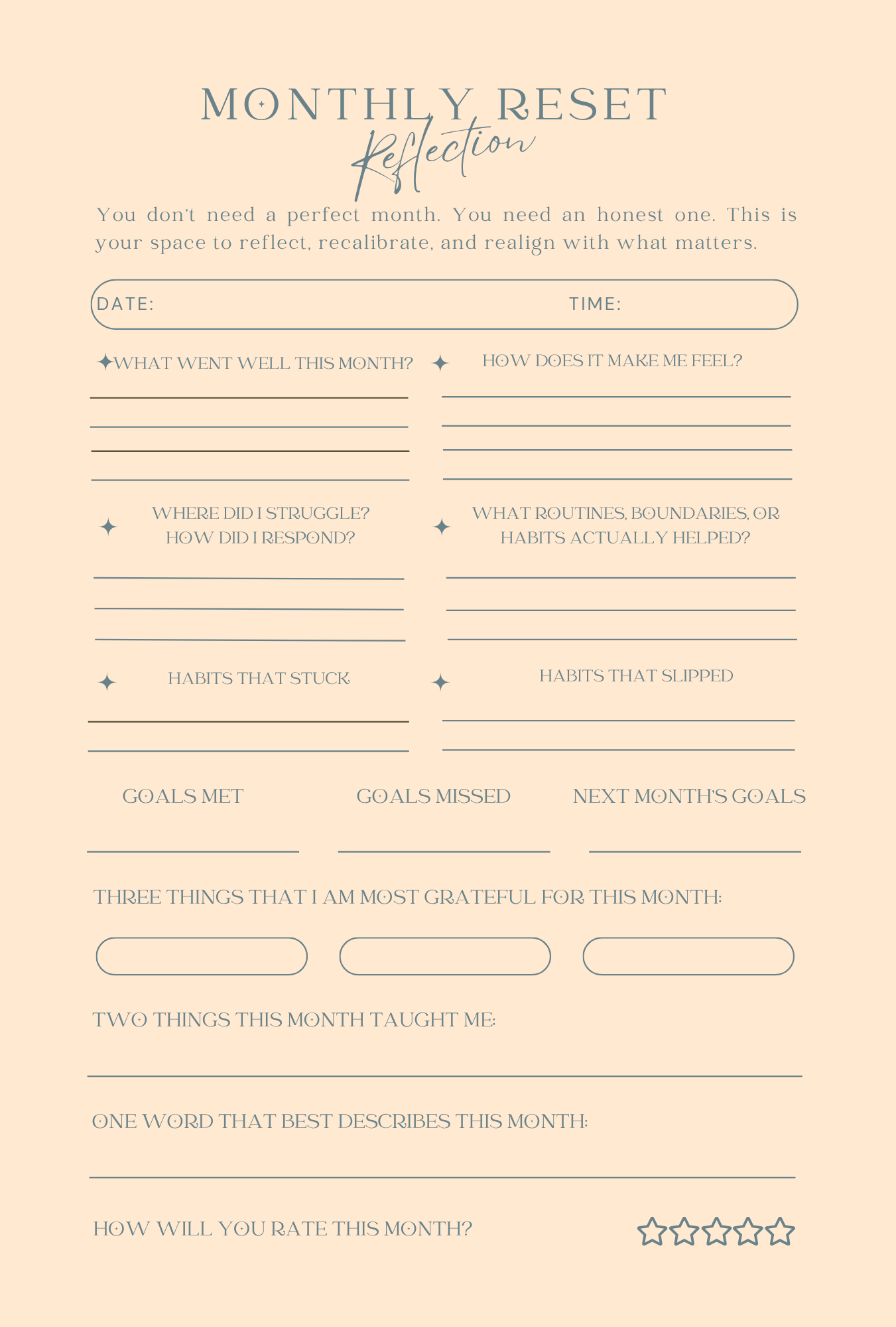 Reset & Radiate Digital Guided Journal (90-Day PDF Download)