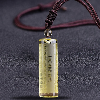 Great Compassion Mantra Citrine Pendant