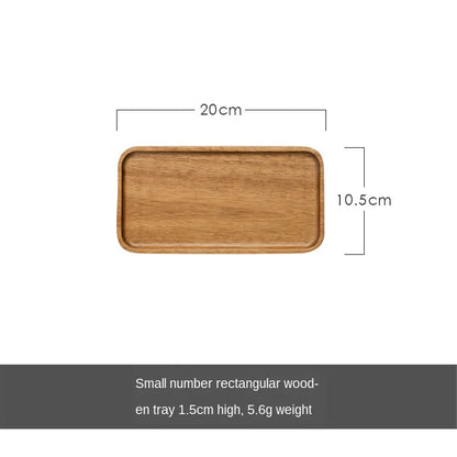 Rectangle Wooden Tea Tray Serving Table Plate Snacks Food Storage Dish for Hotel Home