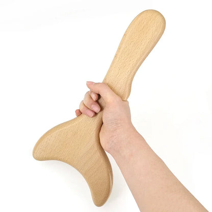 Wooden Anti- Cellulite Lymphatic Drainage Gua Sha Massager