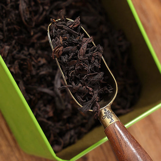 Vintage Ebony Tea Spoon and Tea Shovel Set Metal/Solid Wood Handle Retro Creative Tea Shovel
