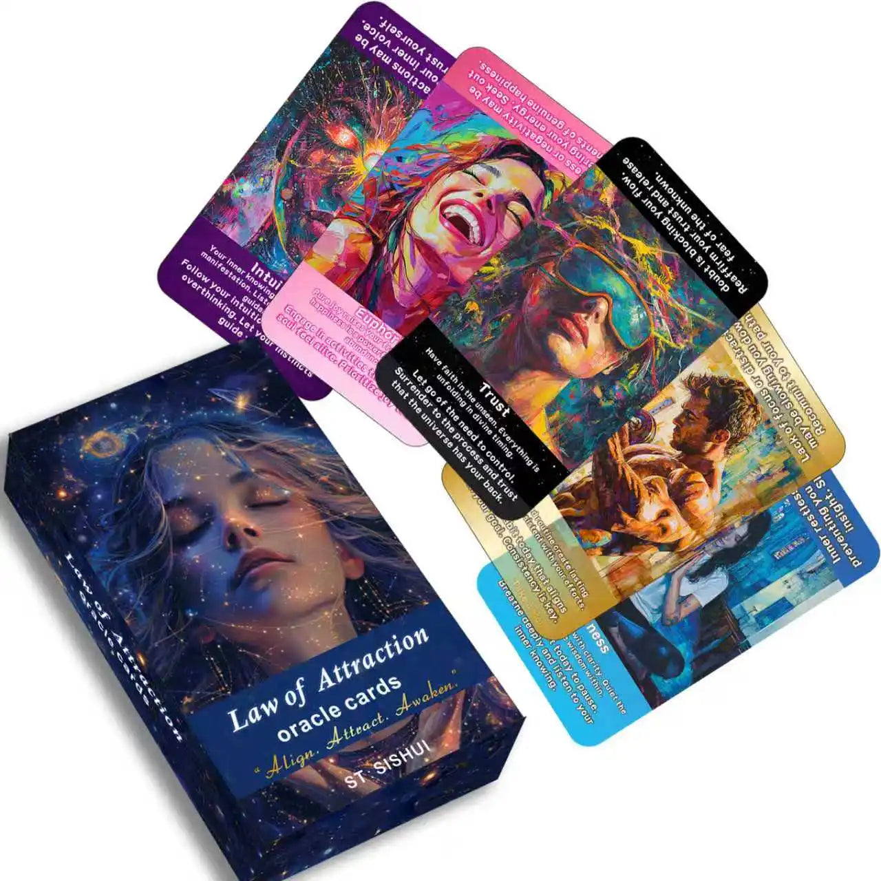 Law of Attraction Oracle Cards: Beginner-Friendly Tarot Cards Deck for Daily Guidance, Energy Alignment, & Soul Growth