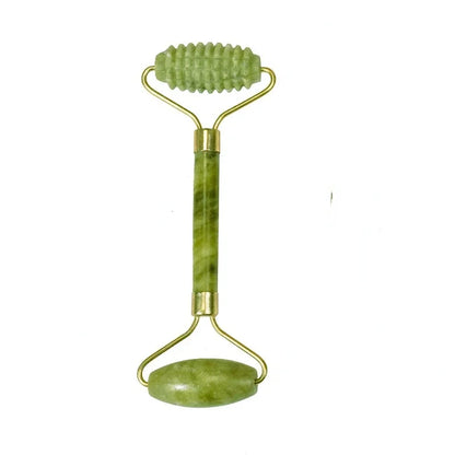 Natural Jade Roller Massager and Double-end Gua Sha Jade Stone