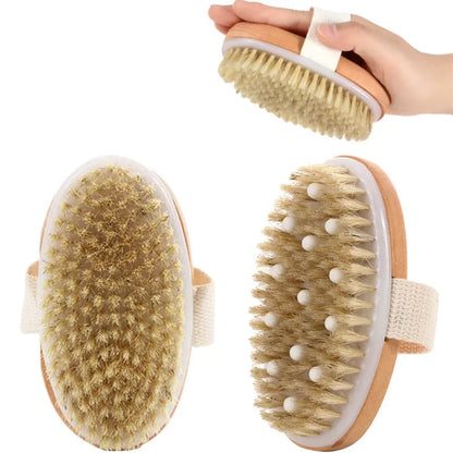 Natural Bristle Wet/Dry Skin Body Brush