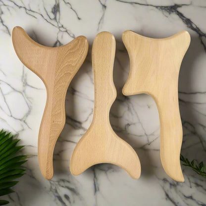 Wooden Anti- Cellulite Lymphatic Drainage Gua Sha Massager