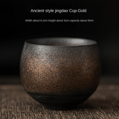 Japanese Style Tea Mugs, Handmade Stoneware Tea Cup, Kung Fu Tea Set, Small Single Cup, Ancient Style
