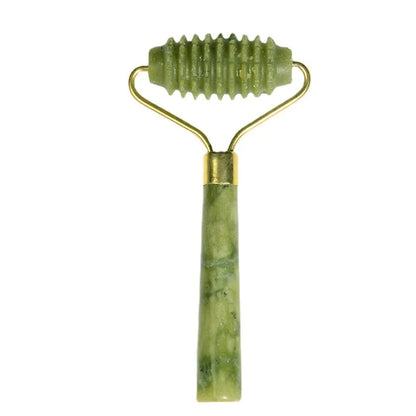 Natural Jade Roller Massager and Double-end Gua Sha Jade Stone
