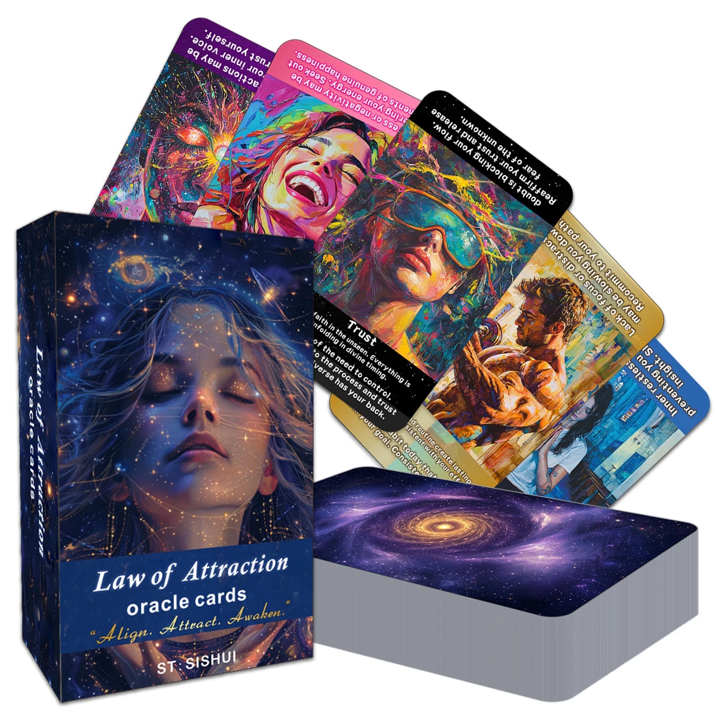 Law of Attraction Oracle Cards: Beginner-Friendly Tarot Cards Deck for Daily Guidance, Energy Alignment, & Soul Growth
