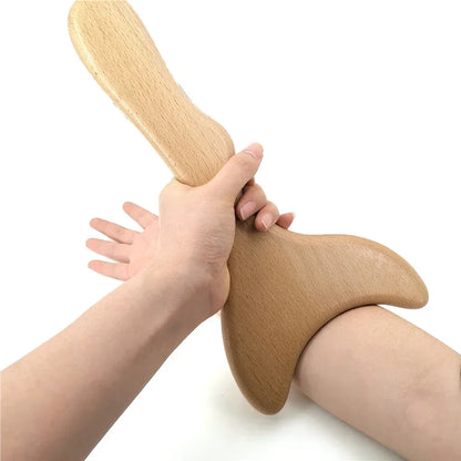 Wooden Anti- Cellulite Lymphatic Drainage Gua Sha Massager