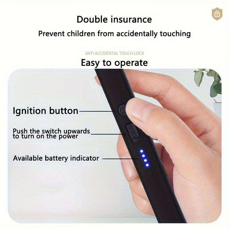 Electric Lighter, Electric Candle Lighter, Pulse Lighter, Windproof & Flameless Charging Lighter, Candle BBQ Camping, Home Gadgets