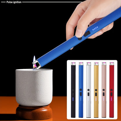 Electric Lighter, Electric Candle Lighter, Pulse Lighter, Windproof & Flameless Charging Lighter, Candle BBQ Camping, Home Gadgets