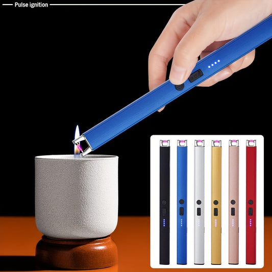 Electric Lighter, Electric Candle Lighter, Pulse Lighter, Windproof & Flameless Charging Lighter, Candle BBQ Camping, Home Gadgets
