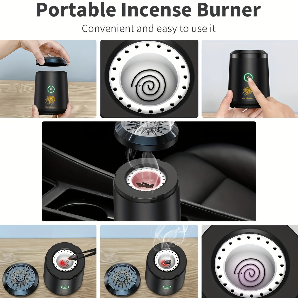 Portable Mini Aromatherapy Incense Burner, Evaporative OUD BUKHOOR Fragrance Diffuser