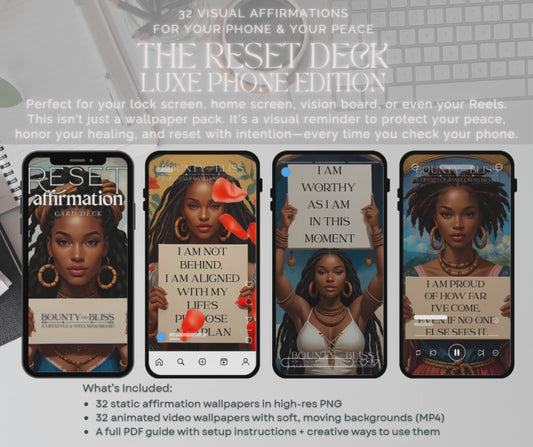Reset Deck: Luxe Phone Edition – Digital Affirmation Wallpapers (Static & Animated)